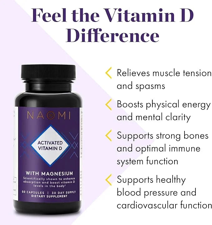 NAOMI Activated Vitamin D3 5000 IU (125 mcg) 60 Veggie 30 Day