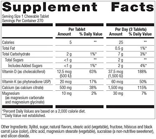Bariatric Advantage Calcium Citrate Chewable 500mg D3 for 270 Count