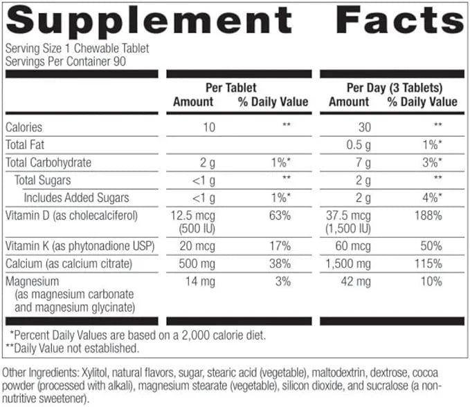 Bariatric Advantage Calcium Citrate Chewable 500 mg 90 Count