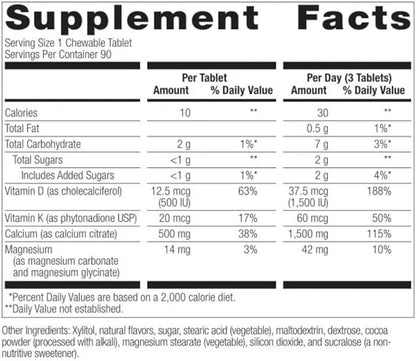 Bariatric Advantage Calcium Citrate Chewable 500 mg 90 Count
