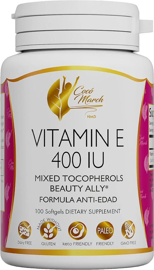 Coco March Natural Vitamin E 400 3 Month 100 Softgels