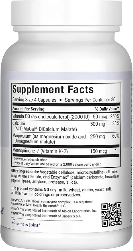 500 mg Calcium Supplement with Vitamin D3 (2000 (2000 IU), (250 mg) K2 (150 (150 mcg) 120 Capsules