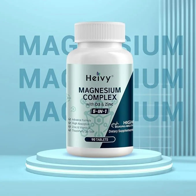 Magnesium Complex, Magnesium Glycinate, Citrate, Malate, D3, Magnesium 90 Tablets