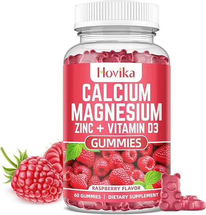 Calcium Magnesium Zinc Gummies with Potassium B6, D3, D3, K2 K2 - 60 Cts