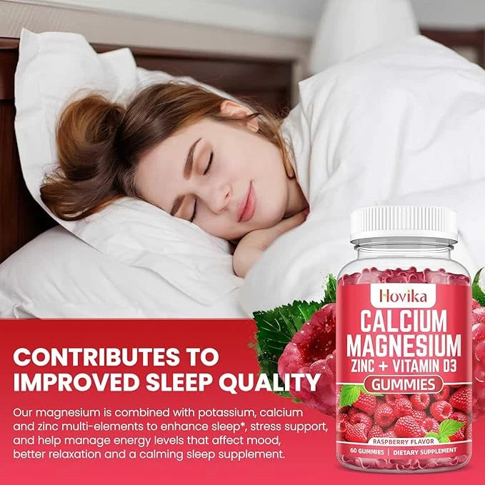 Calcium Magnesium Zinc Gummies with Potassium B6, D3, D3, K2 K2 - 60 Cts