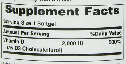 Nature's Bounty Vitamin D3, Immune and 2000IU, 240 240 Rapid