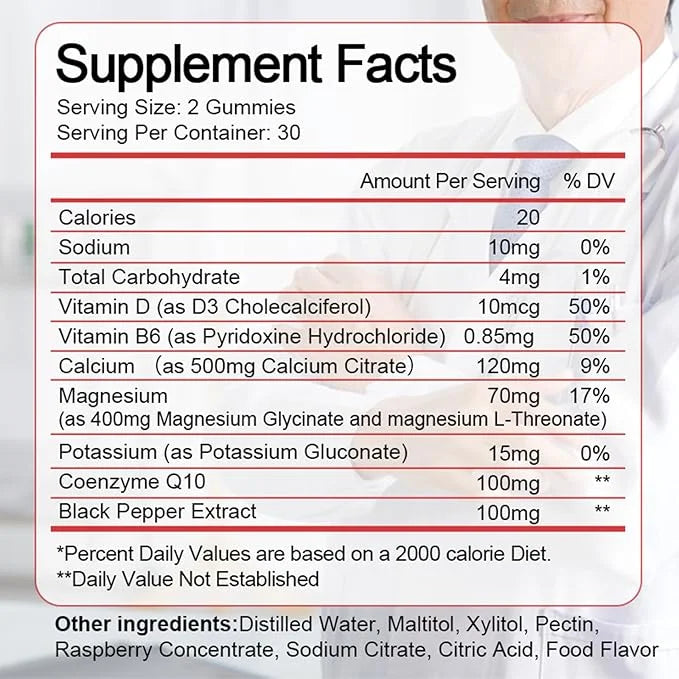 Magnesium Glycinate Gummies for Women & 400mg, Calcium 500mg, Potassium 10, Vitamin D3, Vitamin B6 Supports