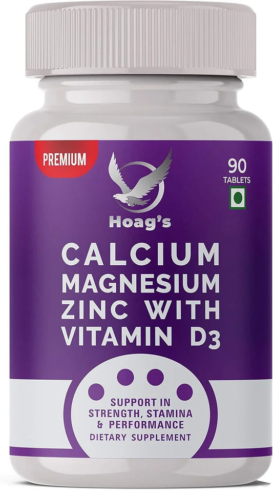 Hoag's Calcium, Magnesium, Zinc with Vitamin D3 and B12 for 90 Vegetarian