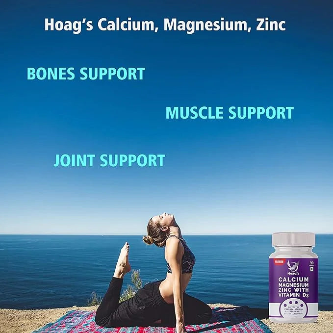 Hoag's Calcium, Magnesium, Zinc with Vitamin D3 and B12 for 90 Vegetarian
