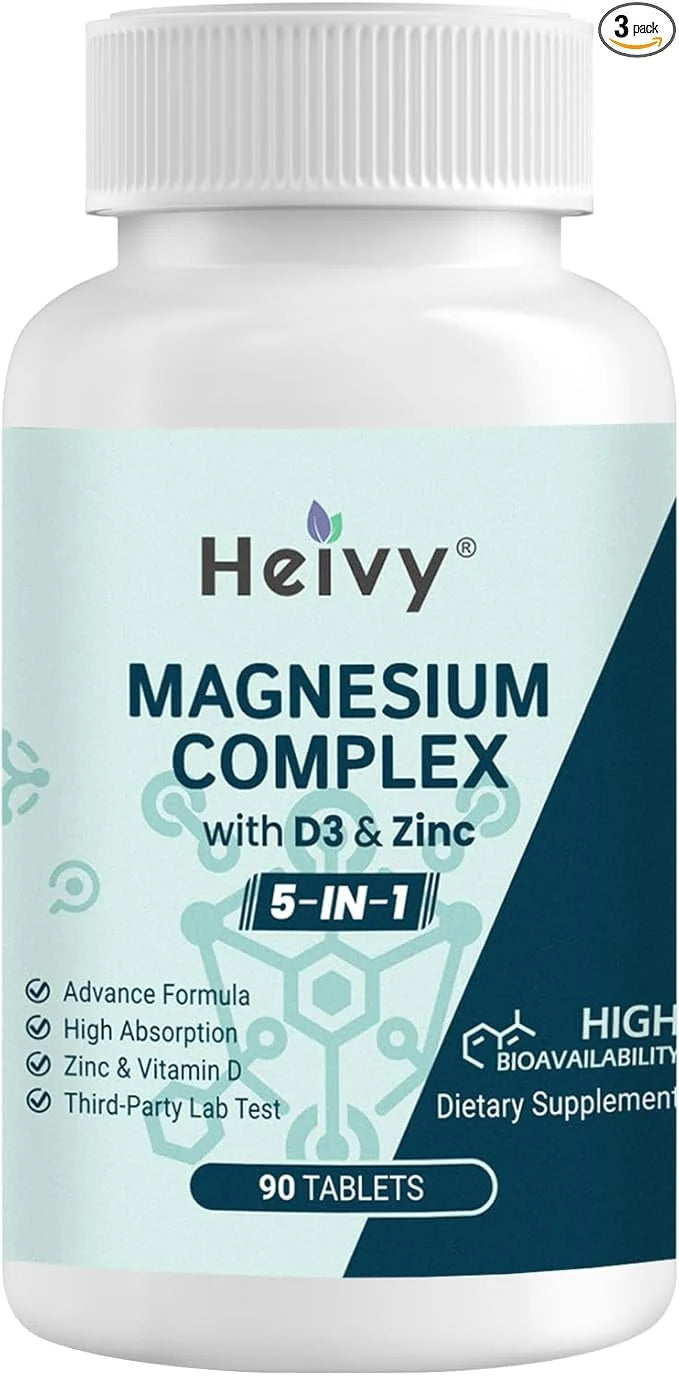 Magnesium Complex 3 Pack, Magnesium Glycinate, D3, Magnesium 270 Tablets