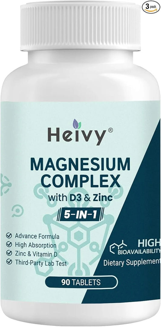 Magnesium Complex 3 Pack, Magnesium Glycinate, D3, Magnesium 270 Tablets