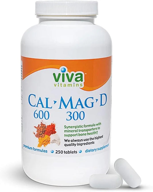 CalMagD - Calcium Supplement w/Magnesium Vitamin D3 - 600 Magnesium 300 Plus 250 Tabs