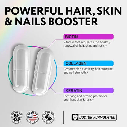 Biotin Hair Skin and Nails Vitamins 60 Caps*