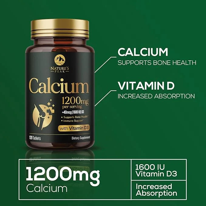 Calcium 1200 mg with Vitamin D3, 120 Tablets