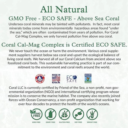 Coral Cal-Mag - Bioavailable Coral Calcium 2:1 Ratio 1200 International D3-180 Vegetarian