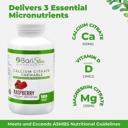 BariSlim Bariatric Calcium Citrate with Magnesium 500mg Calcium