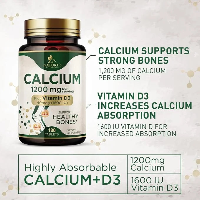 Calcium 1200 mg with Vitamin D3, 180 Tablets