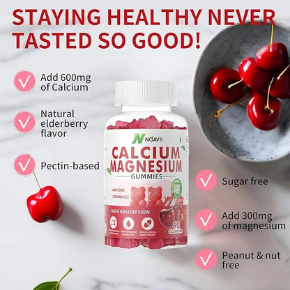 Calcium Magnesium Zinc Gummies with Vitamin D3, ashwagandha Flavor-90 Count