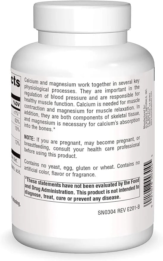 Source Naturals Calcium & Magnesium, Amino D-3, 300 300 MG 250 Tablets