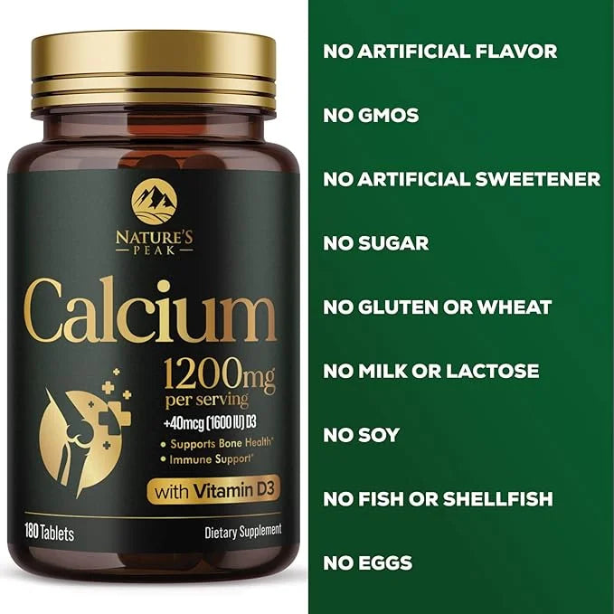 Calcium 1200 mg with Vitamin D3, 180 Tablets