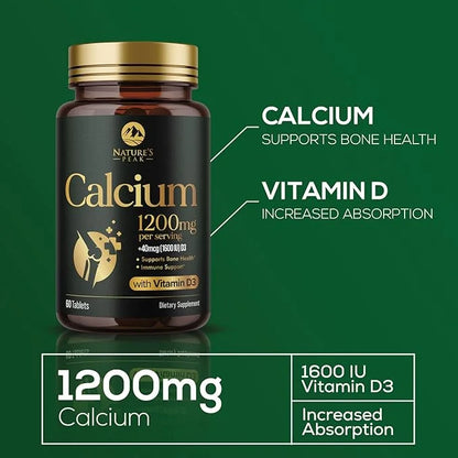 Calcium 1200 mg with Vitamin D3, 60 Tablets