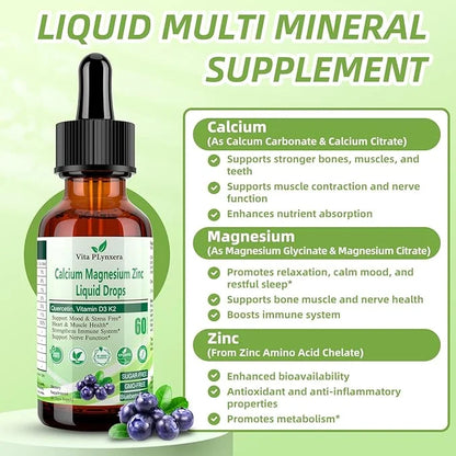 Calcium Magnesium Zinc, Liquid Calcium Magnesium D3 K2, K2, B6, B6, Omega-3, Omega-3, High