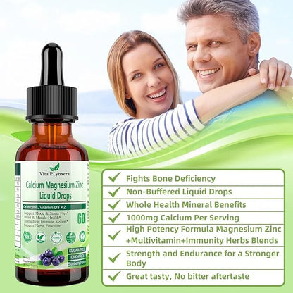 Calcium Magnesium Zinc, Liquid Calcium Magnesium D3 K2, K2, B6, B6, Omega-3, Omega-3, High