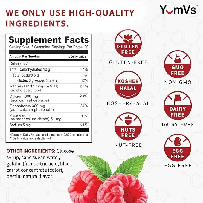 Yum-V Calcium, Magnesium, Vitamin D3 Gummies (90 Count) 2