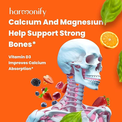 Magnesium Calcium Zinc with Vitamin D3 K2 Gummies, 30 Days