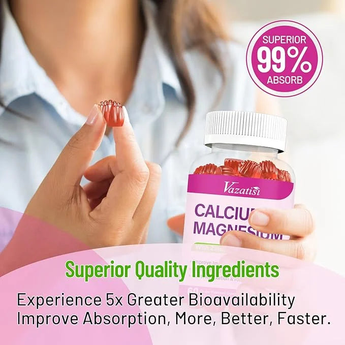 Calcium Magnesium Zinc Gummies with Vitamin D3 & K2, High 120 Gummies…