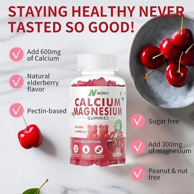 Calcium Magnesium Zinc Gummies with Vitamin D3, ashwagandha Flavor-180 Count