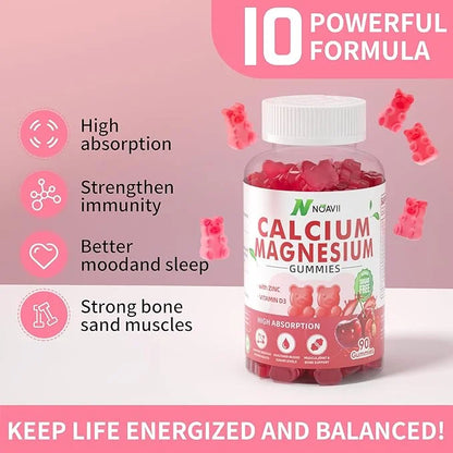Calcium Magnesium Zinc Gummies with Vitamin D3, ashwagandha Flavor-180 Count