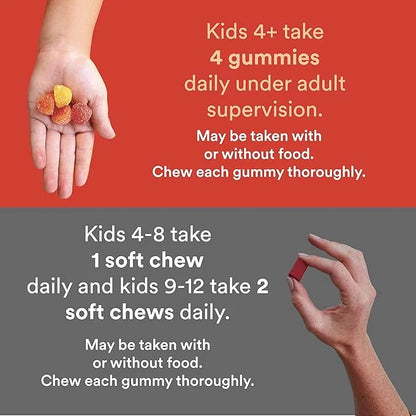 SmartyPants Kids Multivitamin Gummies & Kids 3 Fish 30 Day