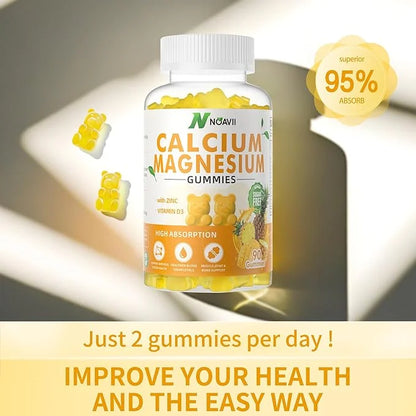 Calcium Magnesium Zinc Gummies with Vitamin D3, ashwagandha Flavor-180 Count