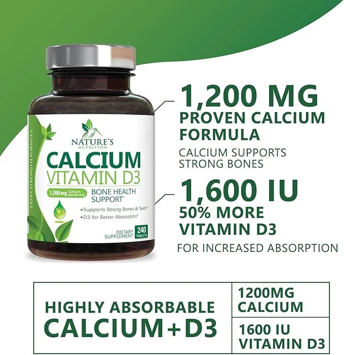 Calcium 1200 mg Plus Vitamin D3, 240 Tablets
