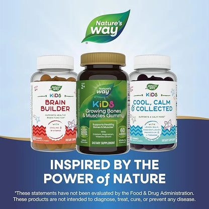 Nature's Way Kids Growing Bones & D3 & K1, Ages 2+, Wildberry 60 Gummies