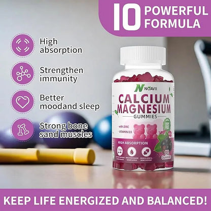 Calcium Magnesium Zinc Gummies with Vitamin D3, ashwagandha Flavor-90 Count