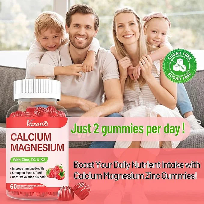 Calcium Magnesium Zinc Gummies with Vitamin D3 & K2, High 60 Gummies…