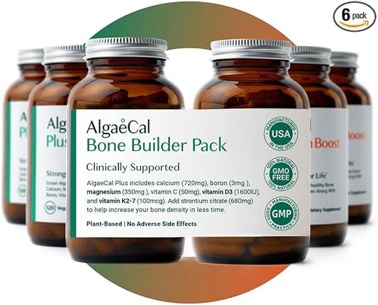 ALGAECAL - Calcium Supplement with Strontium, K2 MK7 MK7 (100mg) (100mg) & D3 (1600 (1600 IU) (250mg)& Trace 3 Months