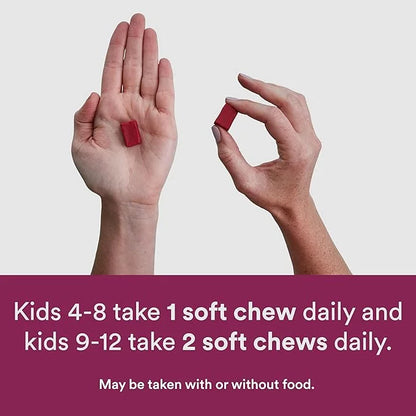 SmartyPants Kids Mineral Chews: Magnesium Citrate D3, Vitamin K2, Zinc 60 Count (30 Day