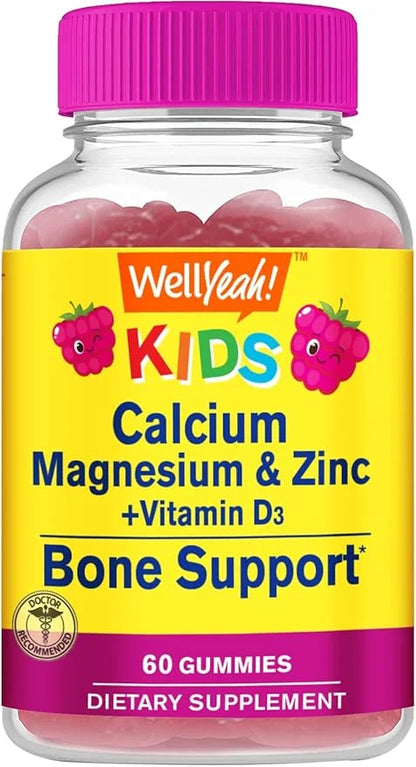 Kid's Calcium, Magnesium, Zinc + Vitamin D3 Gummies 60 Count