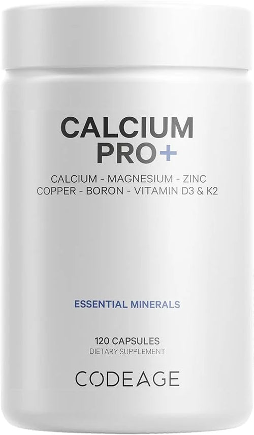 Codeage Calcium 500mg Supplement + Magnesium D3 Vitamin K2 - 2-Month Supply- 120 Capsules