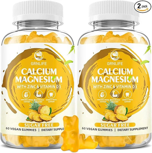 Calcium Magnesium Zinc Gummies with Vitamin D3, Sugar 120 Count
