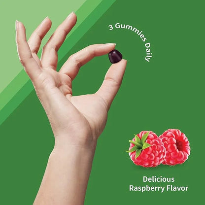Calcium Magnesium Gummies with D3 & K2, Supports 60 Raspberry 30 Day