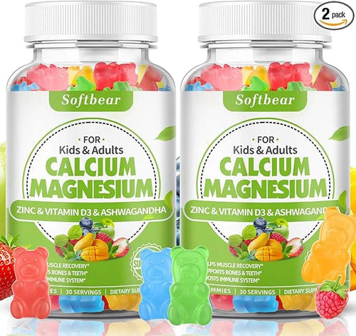 Calcium Magnesium Zinc Gummies for Women, 600 mg D3 for 120 Gummies