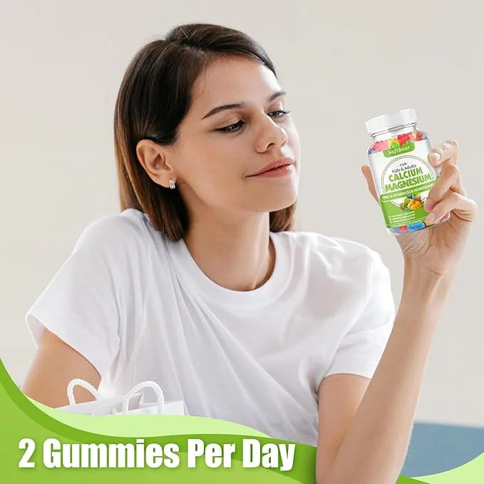 Calcium Magnesium Zinc Gummies for Women, 600 mg D3 for 120 Gummies