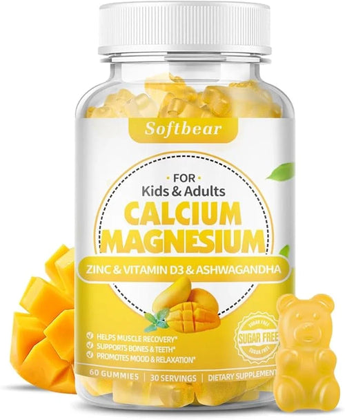 Calcium Magnesium Zinc Gummies for Women, 600 mg 60 Gummies