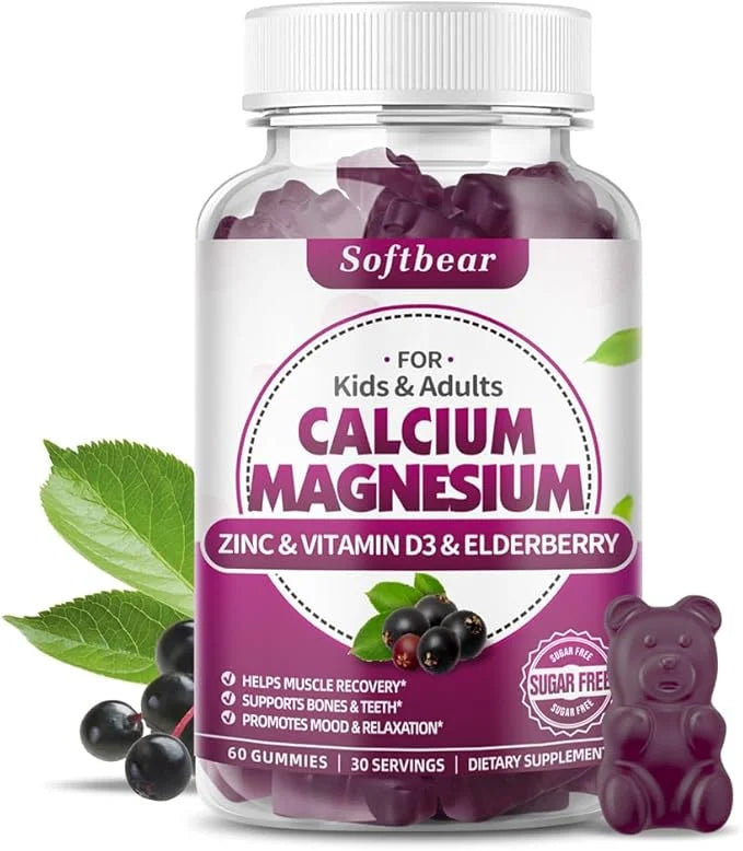 Calcium Magnesium Zinc Gummies for Women, 600 mg 60 Gummies