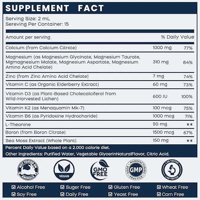 (2 Pack) 10 in 1 Calcium D3 K2 K2 Supplement, 1 Fl