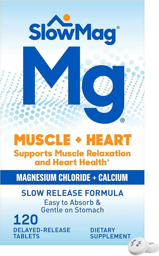 SlowMag Muscle + Heart Magnesium Chloride 120 Count